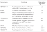 significantly,suggest the genes significantly regulated after deletion of yrr1