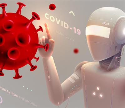 Cover image for research topic "Applying Robotics and AI in Pandemics (COVID-19): Detection, Diagnosis and Delivery"