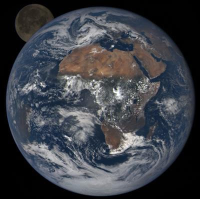 Cover image for research topic "DSCOVR EPIC/NISTAR: 5 years of Observing Earth from the first Lagrangian Point"