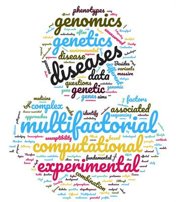 Cover image for research topic "Computational and Experimental Approaches in Exploring the Role of Genetics and Genomics in Multifactorial Diseases"