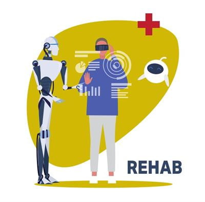 Cover image for research topic "Human-Centered Solutions and Synergies across Robotic and Digital Systems for Rehabilitation"