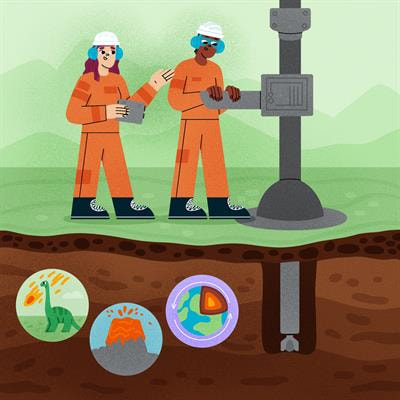 Cover image for research topic "Why do scientists drill the ground beneath our feet?"