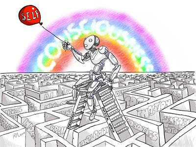 Cover image for research topic "Consciousness in Humanoid Robots "