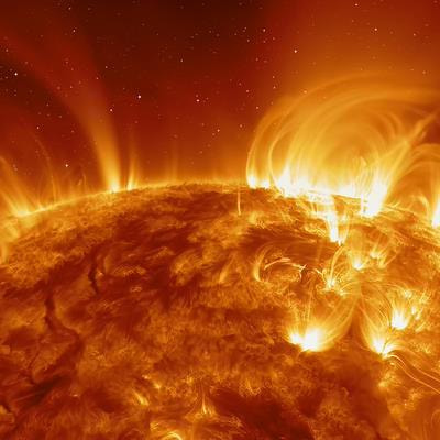 Cover image for research topic "New Insights into High-Energy Processes on the Sun and Their Geospace Consequences"