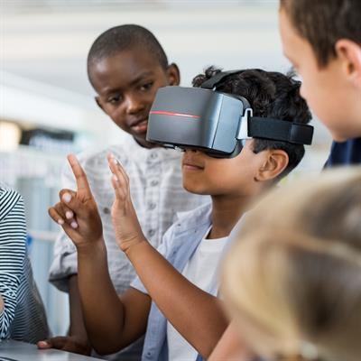 Cover image for research topic "Virtual Reality in Paediatrics"