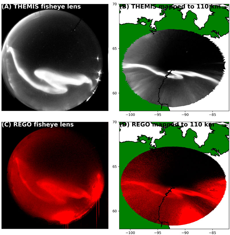 Example of multiple auroral streamers. Development of four auroral