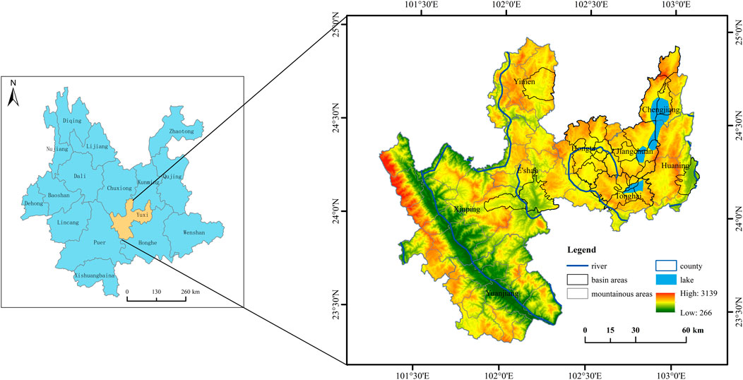 Frontiers | Spatiotemporal differences of land use pattern between mountainous areas and basin areas at township scale: A case study of Yuxi City Frontiers | Spatiotemporal differences of land use pattern between mountainous areas and basin areas at township scale: A case study of Yuxi City