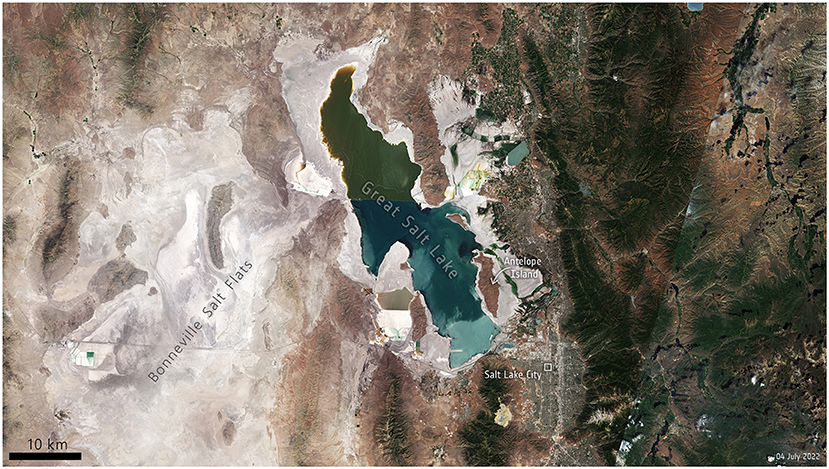 Figure 1 - Satellite image of the Great Salt Lake in Utah (USA), taken in summer 2022.