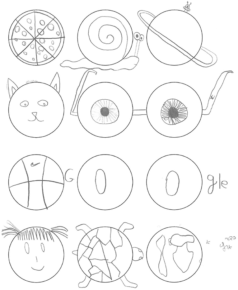 Figure 1 - A filled-up page from Torrance’s Test for Creative Thinking, which we used in our study.