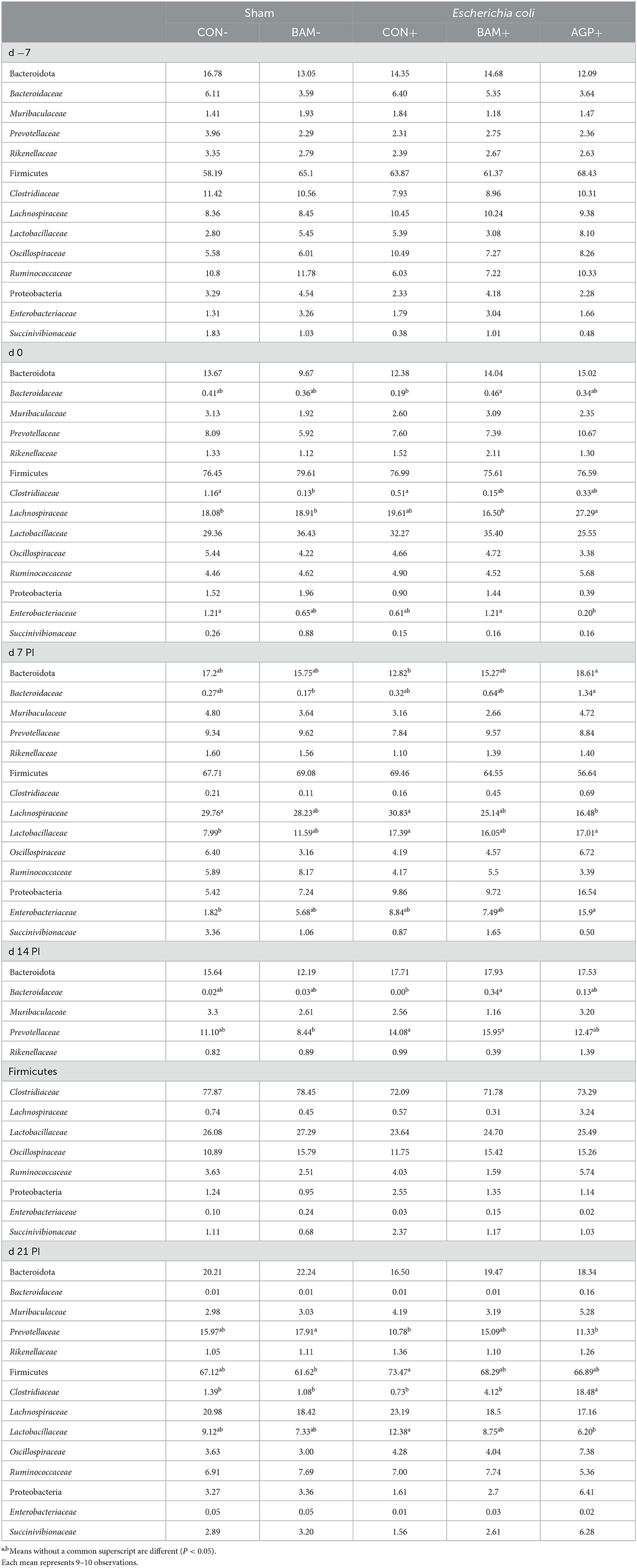 Frontiers | Effects of supplementation of Bacillus amyloliquefaciens on ...