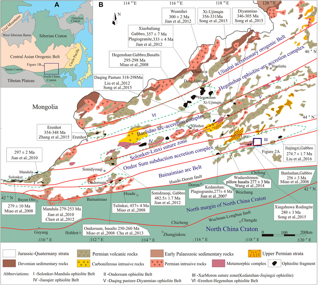 Ophiolites in the Xing'an-Inner Mongolia accretionary belt of the