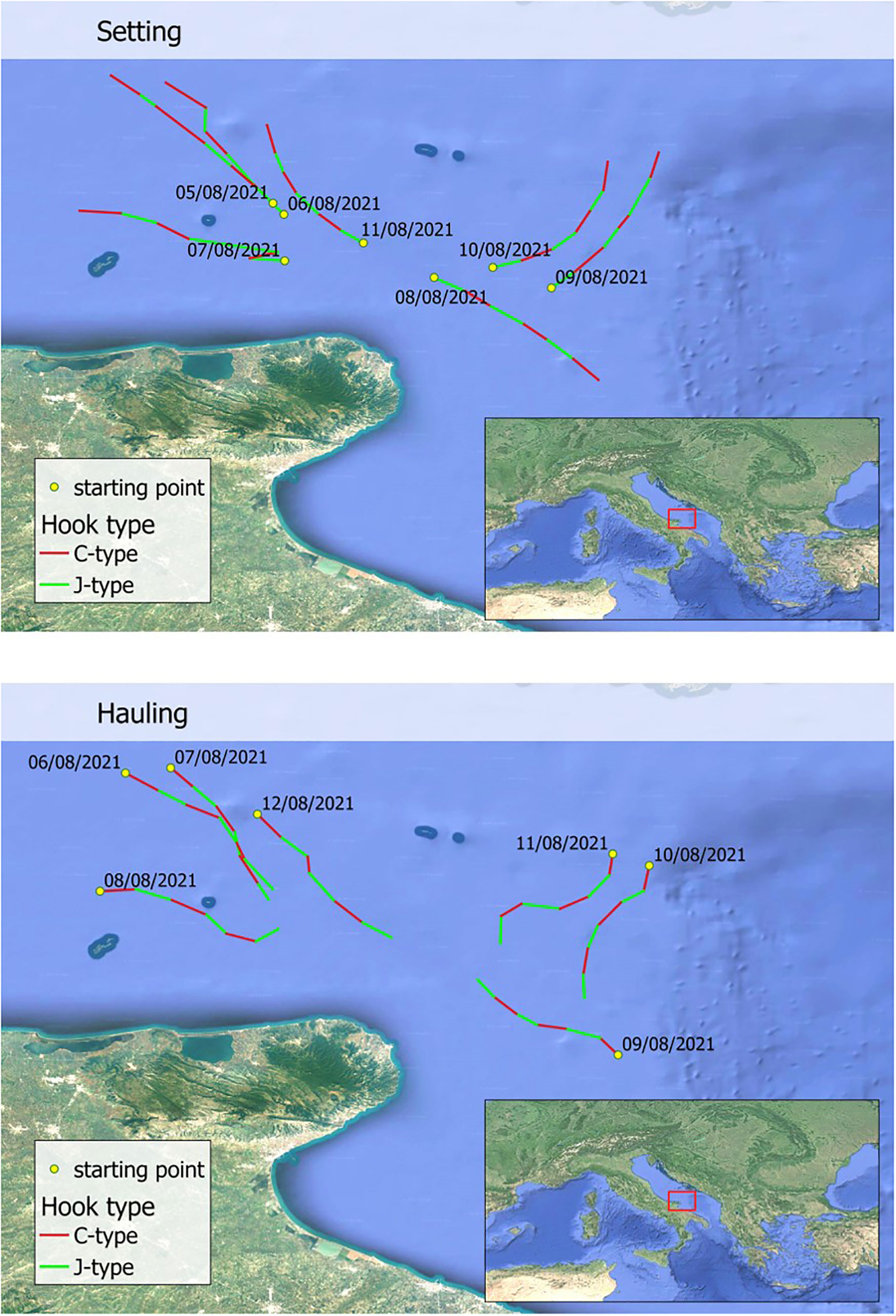 Frontiers  Mitigating effects on target and by-catch species fished by  drifting longlines using circle hooks in the South Adriatic Sea (Central  Mediterranean)
