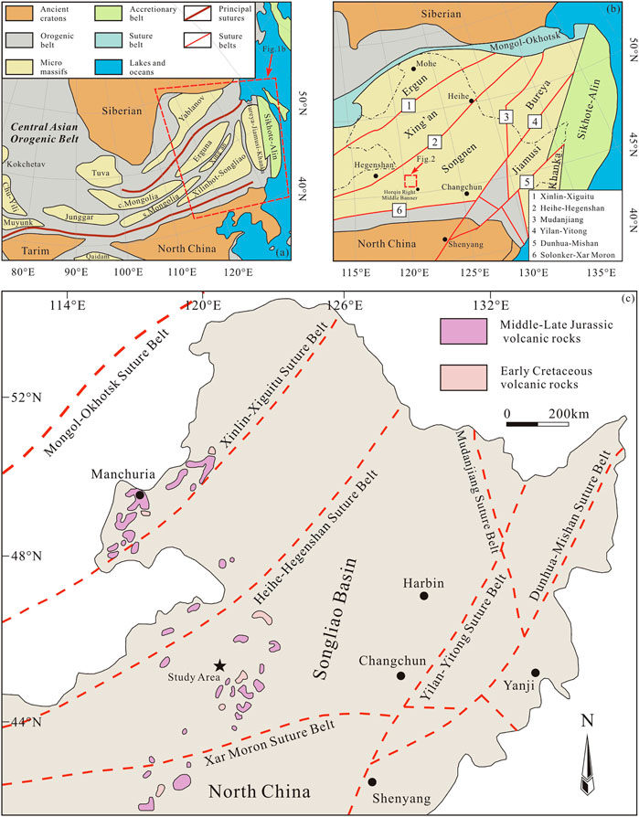 Simplified map of the Central Asian Orogenic Belt (CAOB). The map