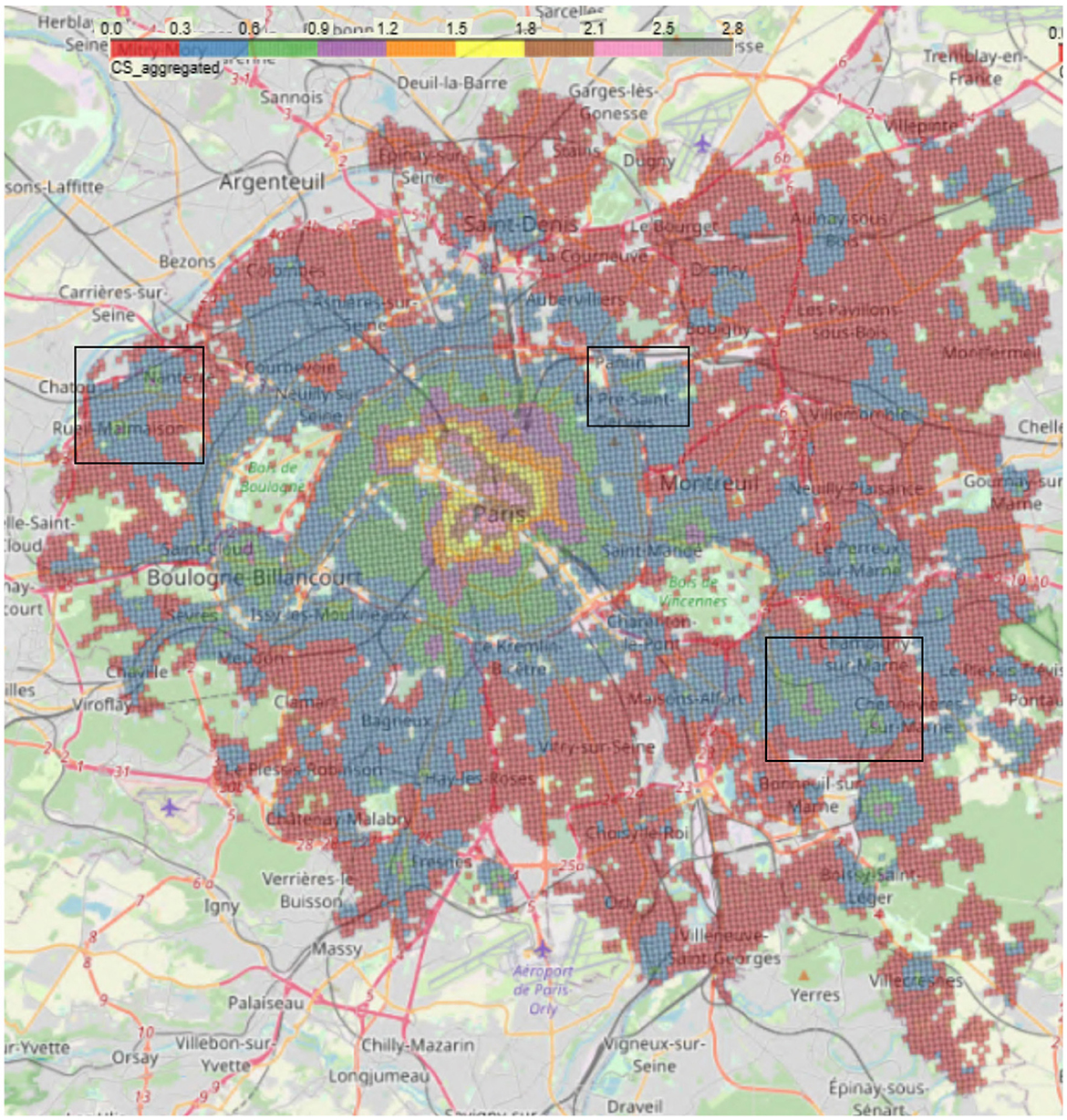 Carte de la petite couronne