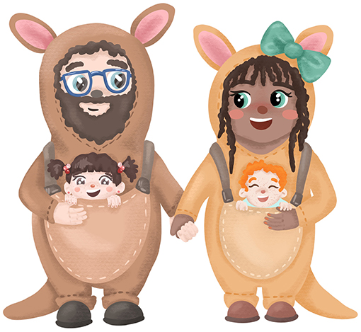 Figure 1 - You can think about a foster family like a kangaroo, with a big, cozy pouch where children can grow up feeling safe, loved, and strong.