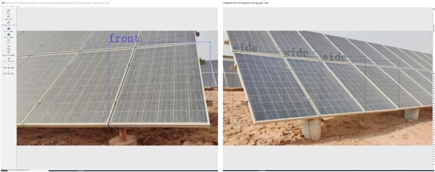 Two labeling forms on random images in the dataset.