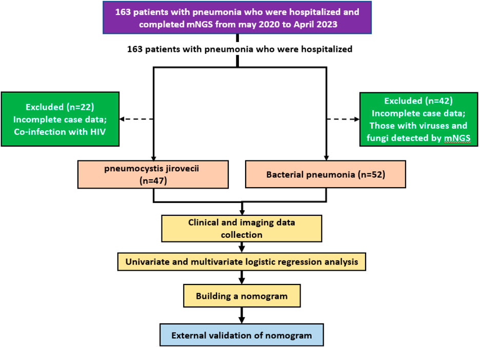 Diagnostic predictive evaluation of pneumocystis jirovecii pneumonia using digital chest CT analysis combined with clinical features – Frontiers