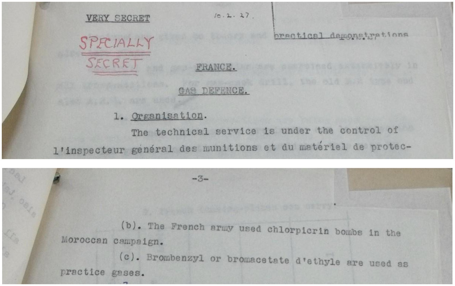 Typed document labeled