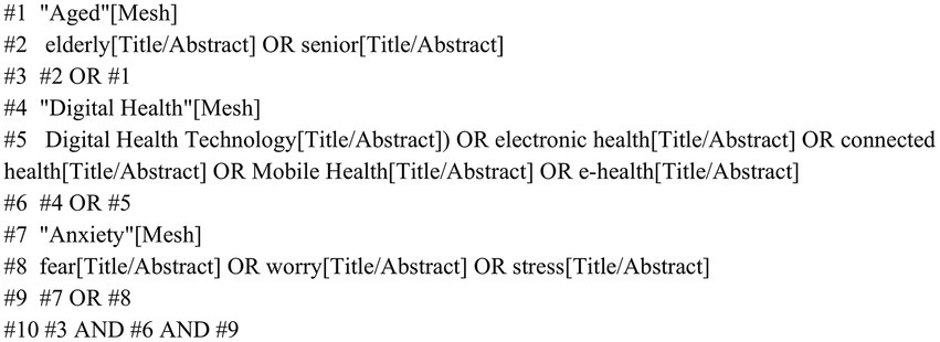 Search query using Boolean operators and MeSH terms: 