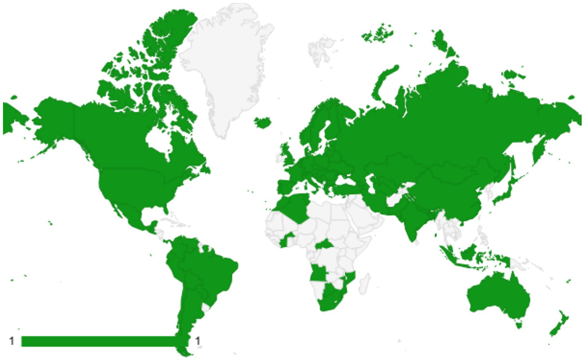World map highlighting countries in green that have signed the Convention on Biological Diversity. Countries not in agreement are shown in gray.