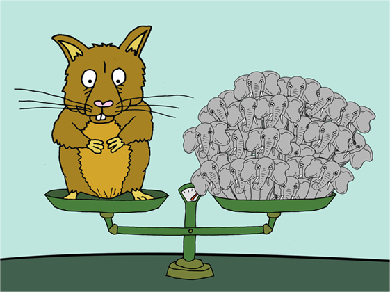 Figure 3 - If there were a rodent with as many neurons as a human has—86 billion—its brain would weigh over 30 kg.