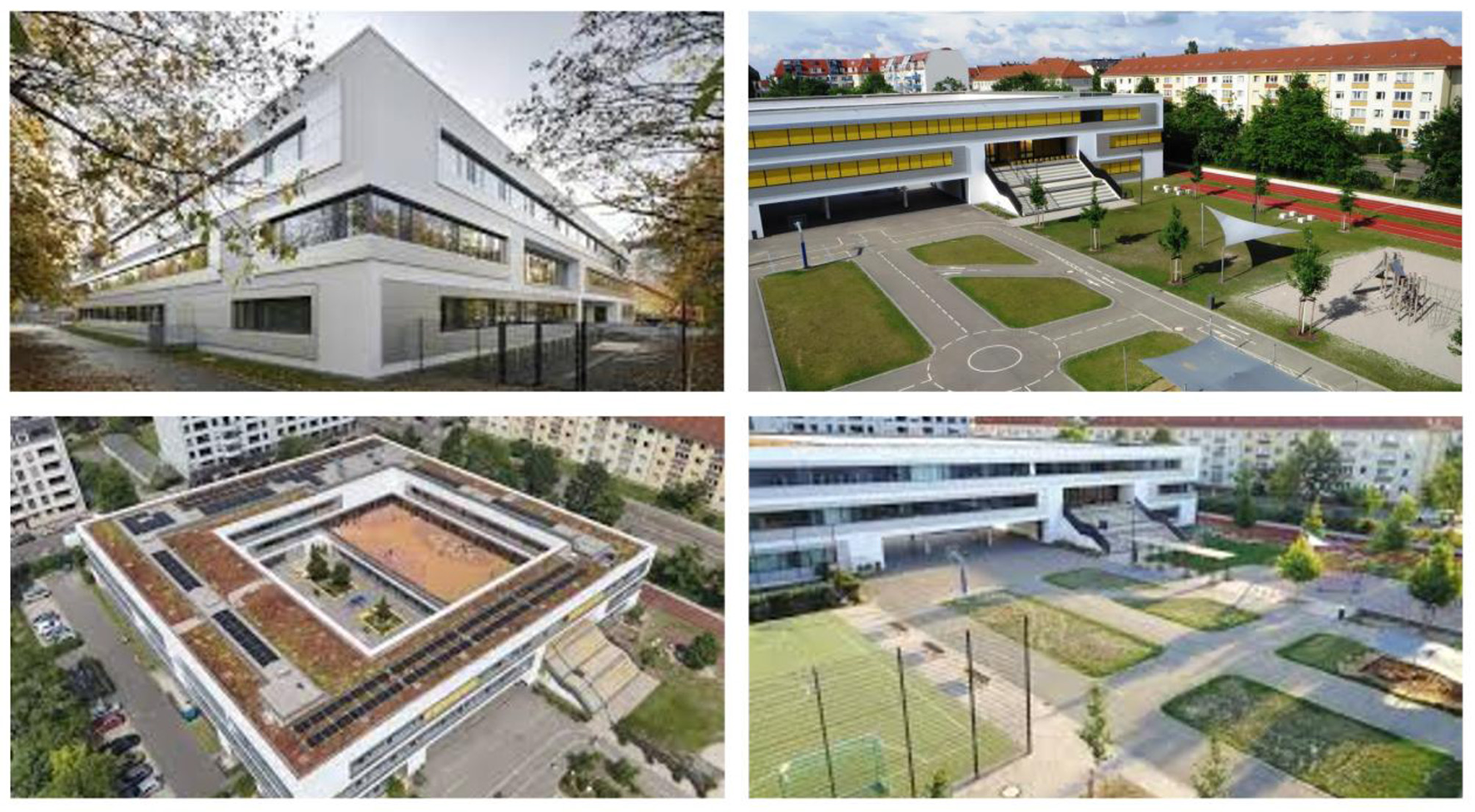 Satellite map of Leipzig, Germany, bordered in red, with several schools marked by yellow pins. Key locations include Adam-Friedrich-Oeser-Grundschule, Schule 5, Schule am Auwald, Friedrich-Fröbel-Schule, and seventy-fourth Grundschule. Major roads like highway B14 and B38 are visible.