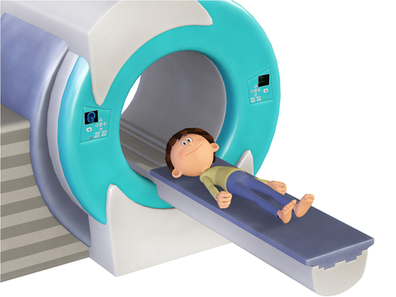 Figure 2 - Study participants slide into the magnetic resonance imaging (MRI) machine.