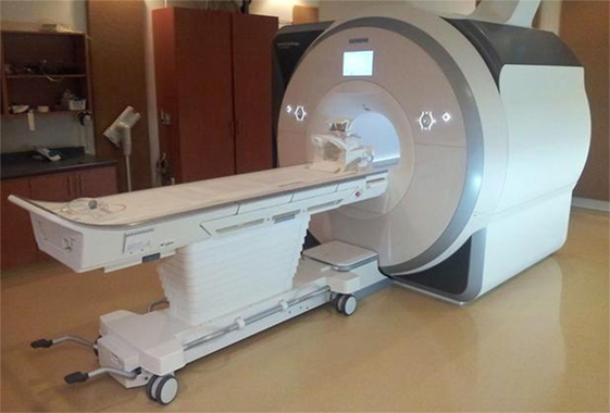 Figure 2 - magnetic resonance imaging (MRI) is a center channel large ring magnet.