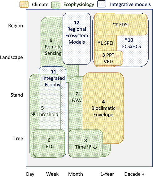 Frontiers A Dirty Dozen Ways To Die Metrics And Modifiers Of Mortality Driven By Drought And Warming For A Tree Species Forests And Global Change