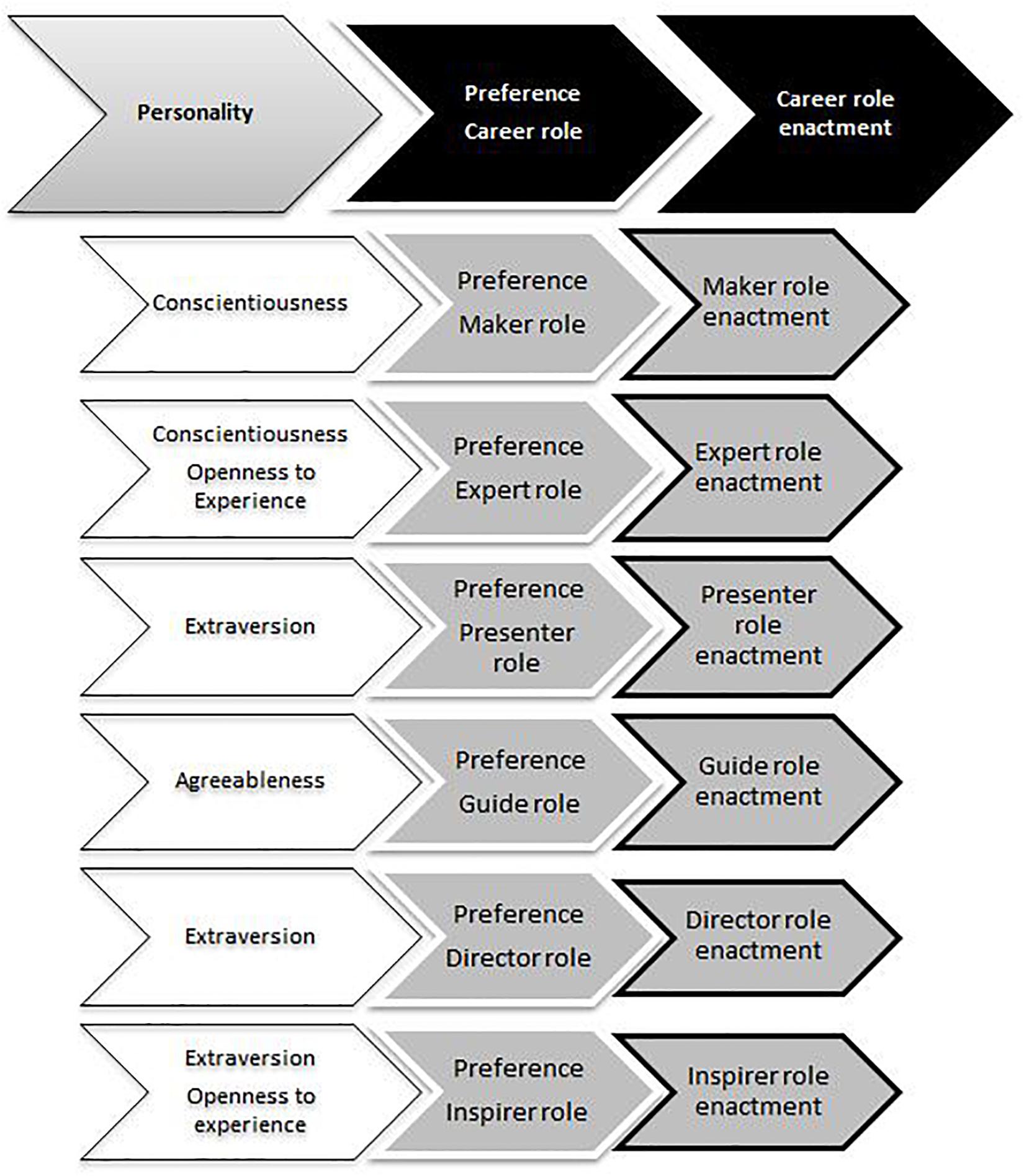 Frontiers Personality Traits And Career Role Enactment Career Role Preferences As A Mediator