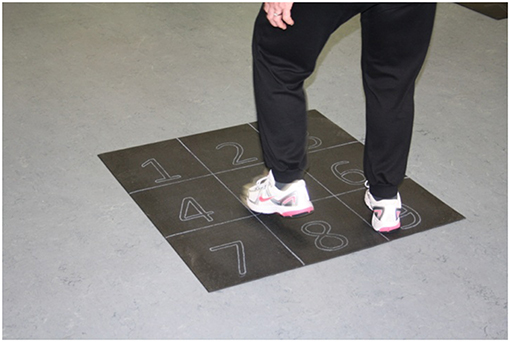 square stepping exercise mat
