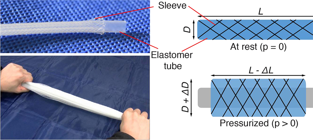 Frontiers  Electrically-Driven Soft Fluidic Actuators Combining  Stretchable Pumps With Thin McKibben Muscles