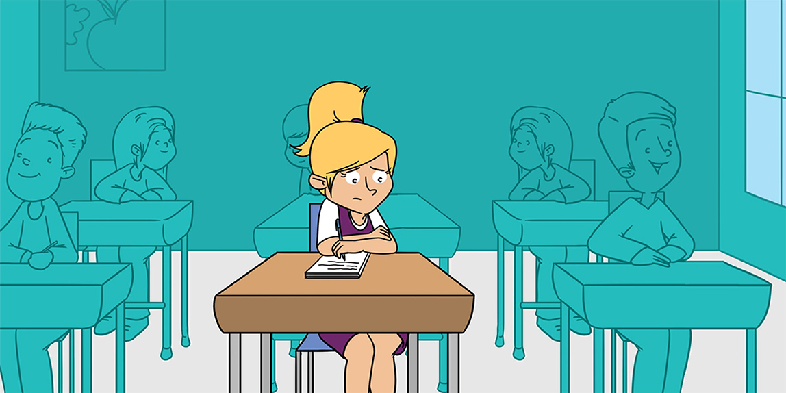 focused student cartoon