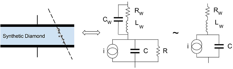 Electrical scheme of diamond detector readout. Diamond detector is