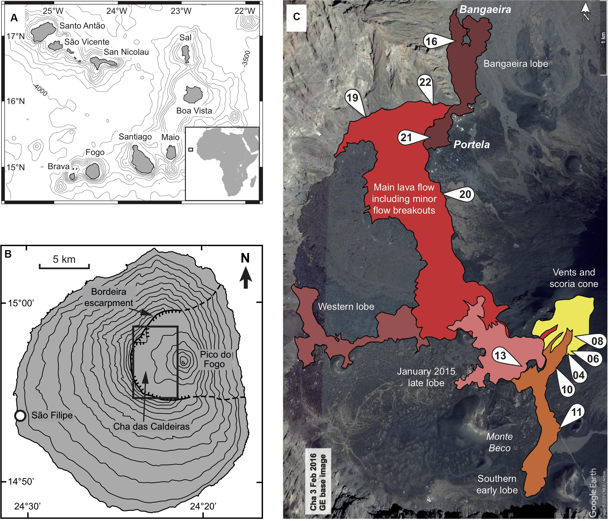 Location of Fogo volcano, identified as Agua de Pau volcano (Moore, 1991)