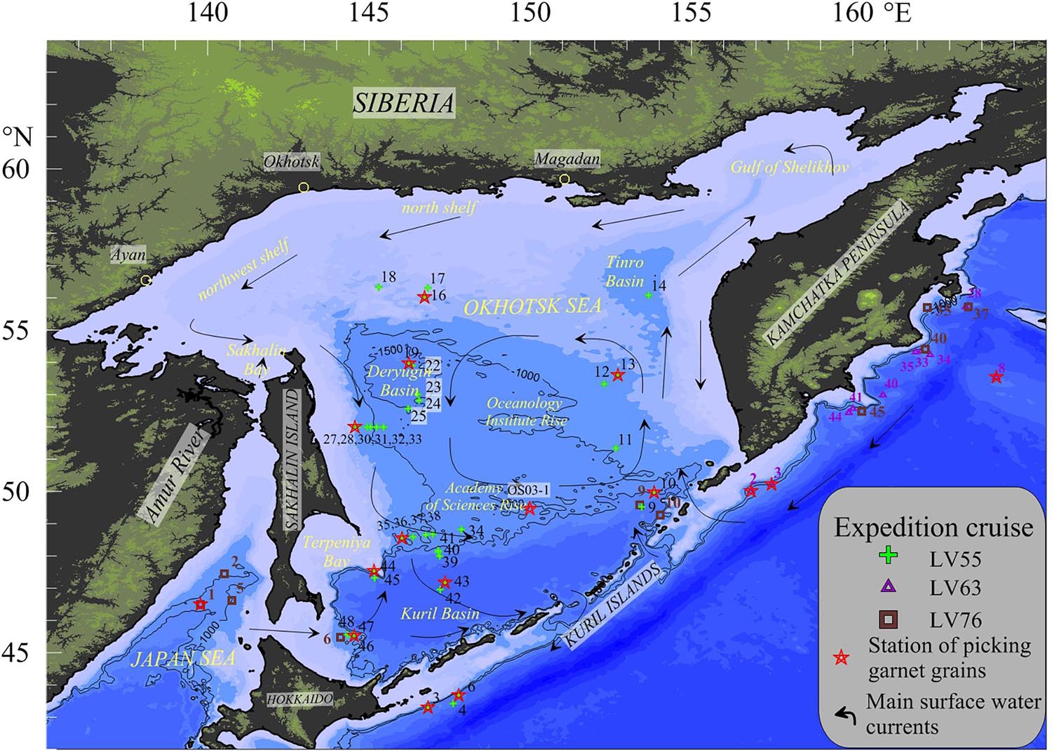 Sea Of Okhotsk Map Frontiers | Spatial Distribution And Provenance Of Detrital Minerals Of  Surface Sediment In The Okhotsk Sea | Earth Science