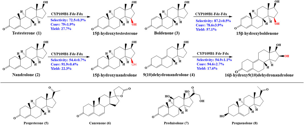 P450 CYP109B1 Catalyzed Hydroxylation of Different Steroids.