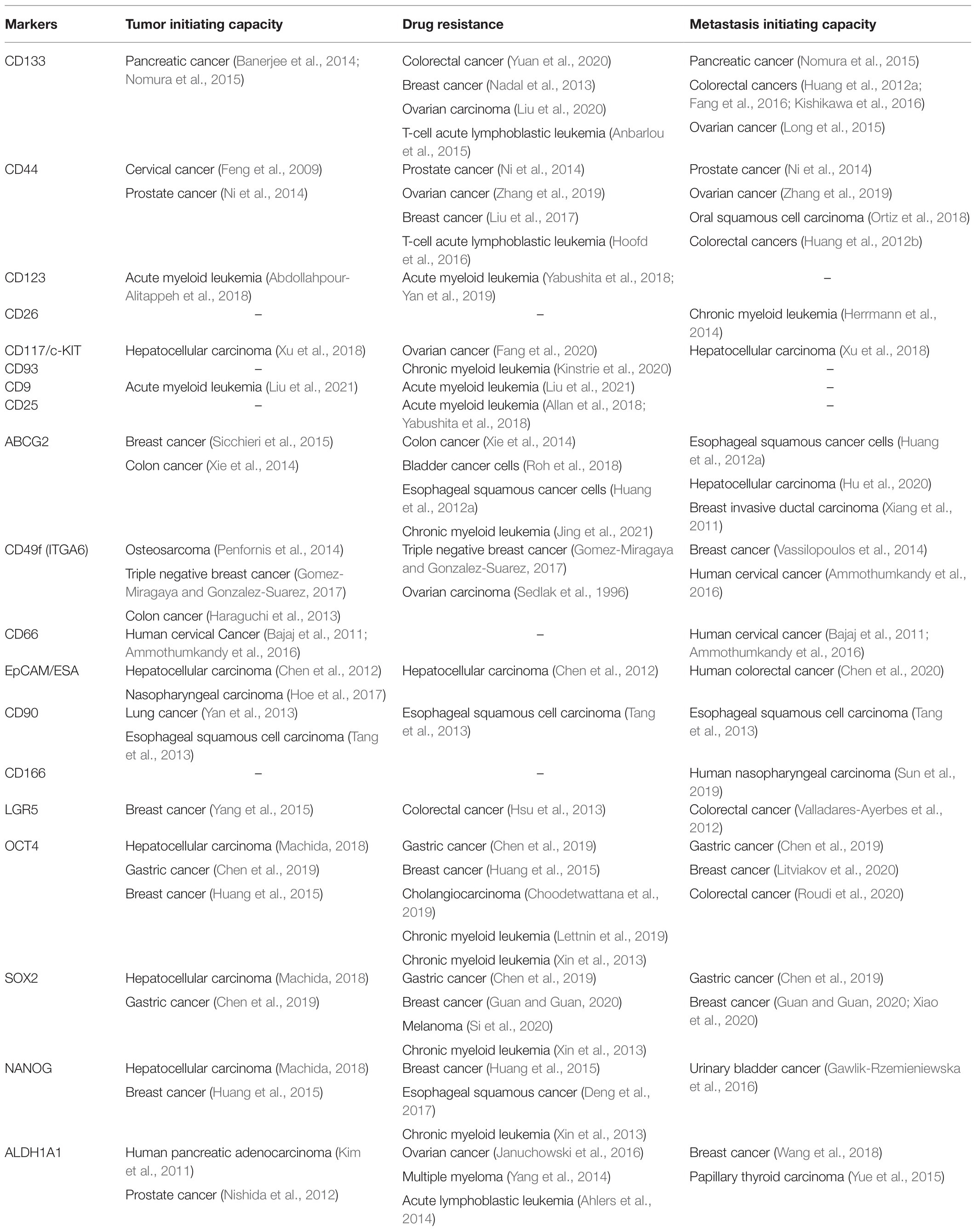 Frontiers Markers And Reporters To Reveal The Hierarchy In