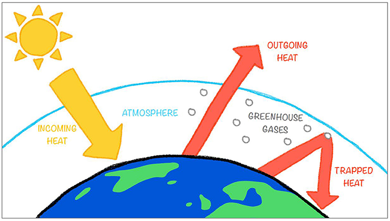 Figure 3 - Heat from the Sun reaches the Earth’s surface and warms it.