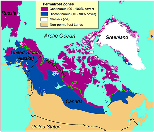 Figure 1 - Permafrost map of North America.