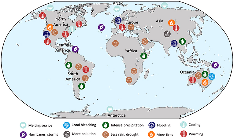 Figure 3 - How climate change may affect specific regions in the future.
