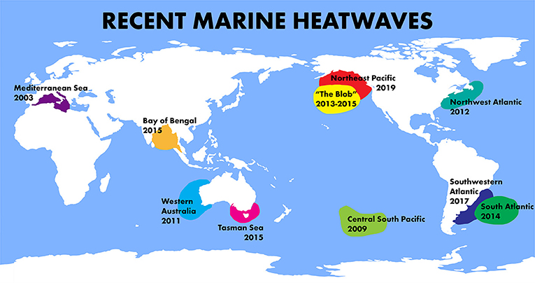 Figure 1 - Marine heatwaves happen all around the world.