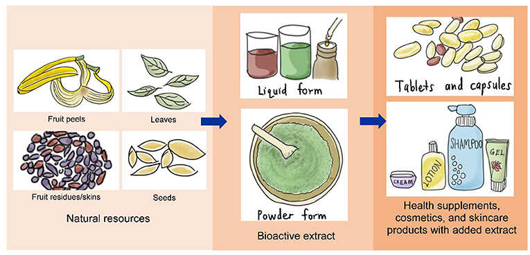 Figure 2 - Many fruits and vegetables, including the parts that are usually discarded, contain bioactive compounds.