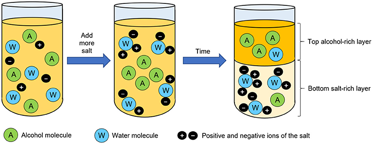 Figure 3 - The salting-out process.
