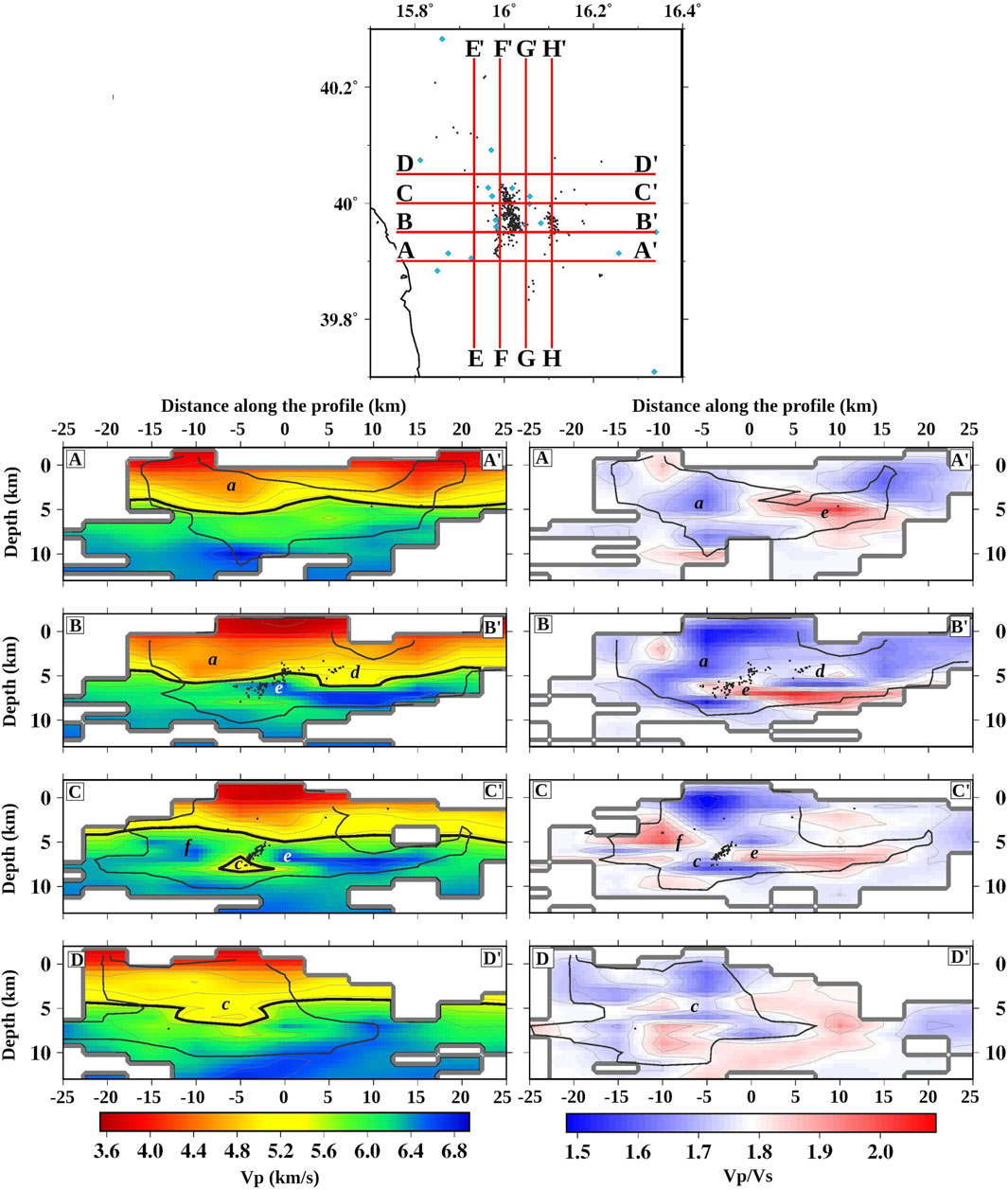 Seismological constraints on the crustal structures generated by