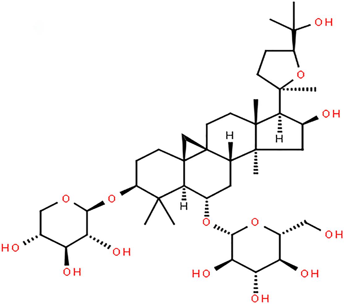 Chemical structure of Astragaloside IV. Chemical structure of Astragaloside IV.