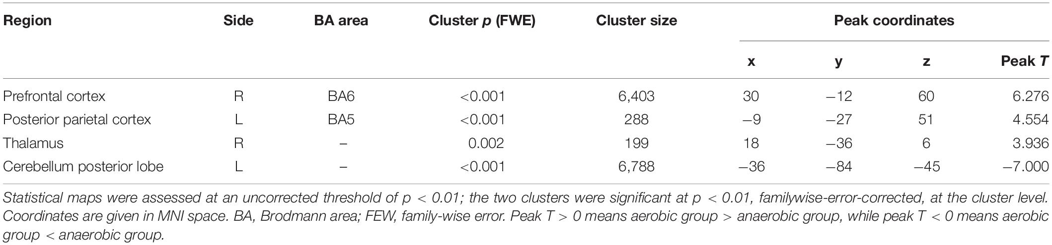 Frontiers  Exercise Intensity and Brain Plasticity: What's the Difference  of Brain Structural and Functional Plasticity Characteristics Between Elite  Aerobic and Anaerobic Athletes?