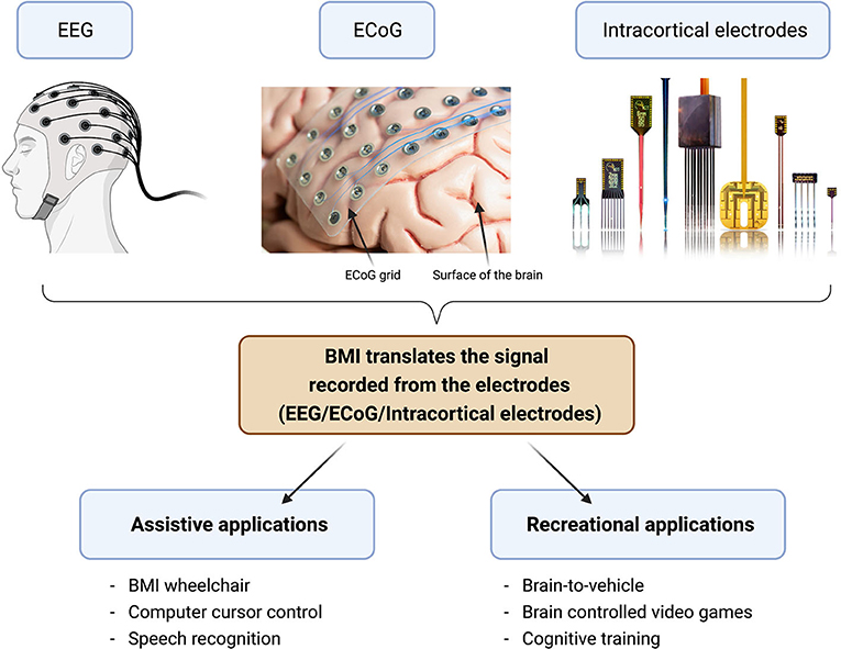 Figure 2 - Three types of electrodes and their potential applications.