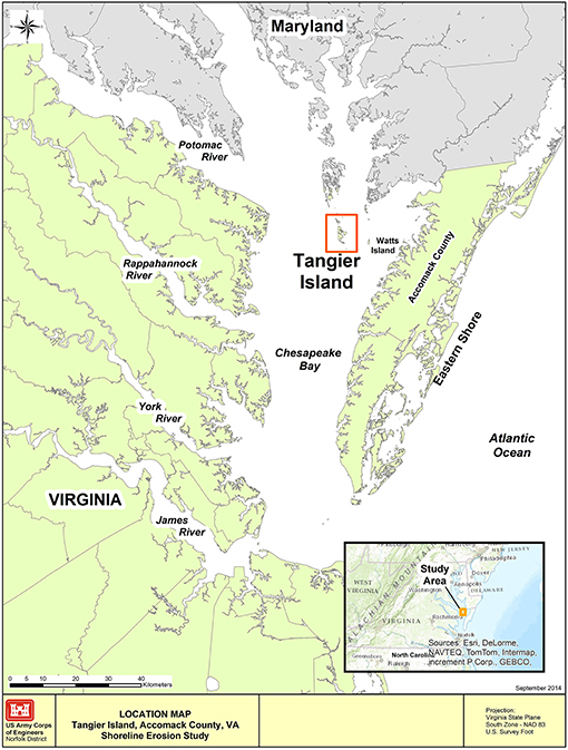 Frontiers  Predictions of the Climate Change-Driven Exodus of the Town of  Tangier, the Last Offshore Island Fishing Community in Virginia's  Chesapeake Bay