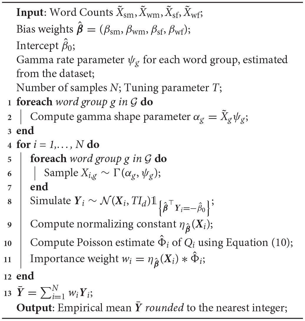 Bias reduction on word counts